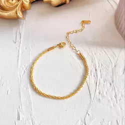 Double braided gold plated bracelet