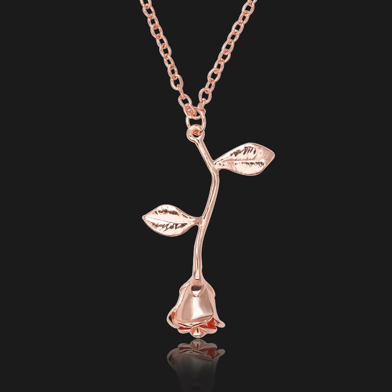 Valentine's Romantic Rose Pendant Necklace